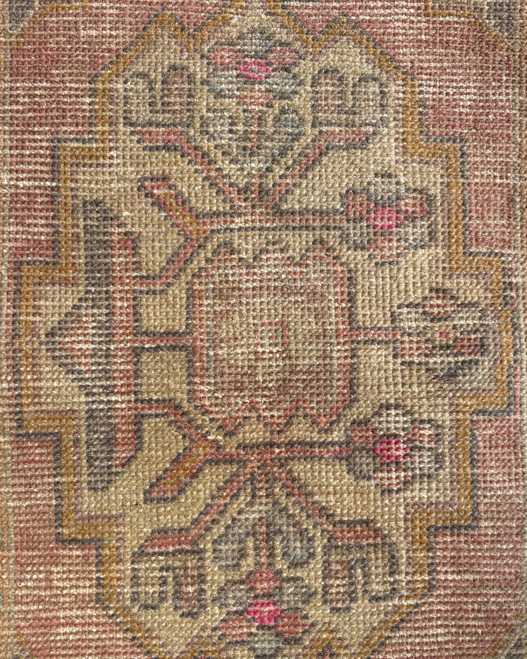 Vintage Turkish Doormat | Blush & Mustard