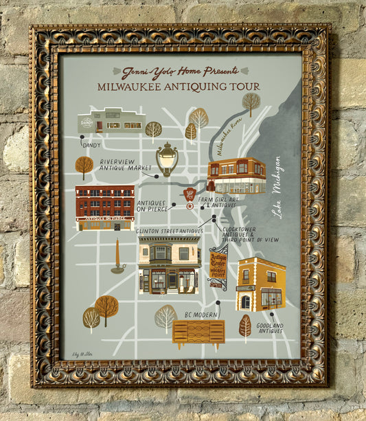 Jenni Yolo Home's 2025 Milwaukee Antiquing Tour Map