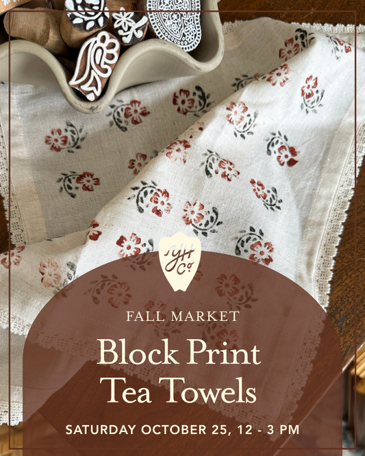 Block Print Tea Towels DIY | Saturday, October 25th